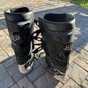 Fox Racing Black and White Motorcycle Boots